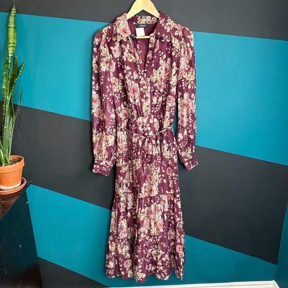 Ever New Purple Floral Long Sleeve Dress - Picture 4 of 14